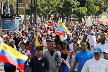 Opposition supporters take part in a rally to commemorate the Day of the Youth and to protest against Venezuelan President Nicolas Maduro's government in Caracas, Venezuela February 12, 2019. REUTERS/Manaure QuinteroReuters