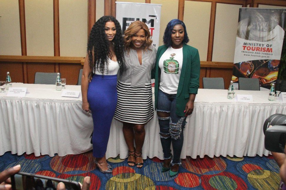 Love and Hip Hop cast member Karlie Redd, Love and Hip Hop Atlanta Executive Producer, Mona Scott-Young and Jamaican Dance Hall artiste and Love and Hip Hop cast member, Spice