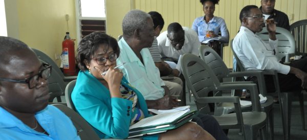 Minister of Public Telecommunications Cathy Hughes (second from left) and others at the launching. (APNU photo)