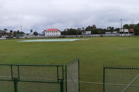 The covers never came off at the  Georgetown Cricket Club ground yesterday.
