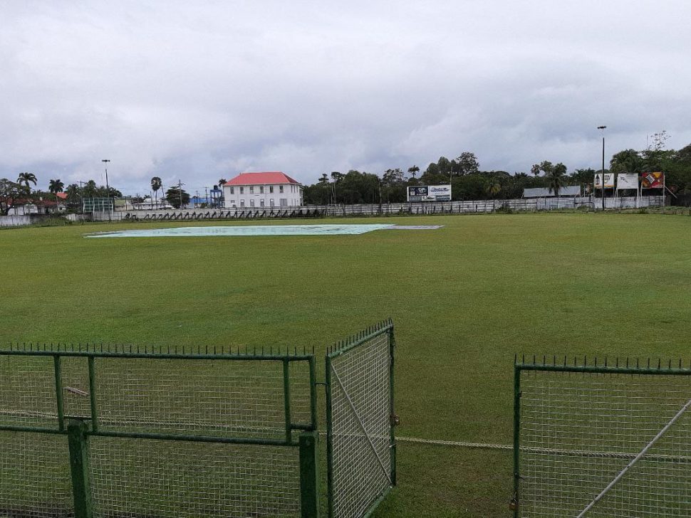The covers never came off at the  Georgetown Cricket Club ground yesterday.
