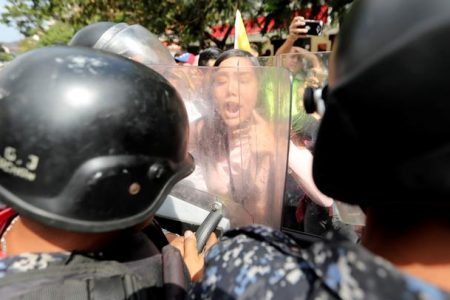 Protesters clashed with police (Reuters photo)