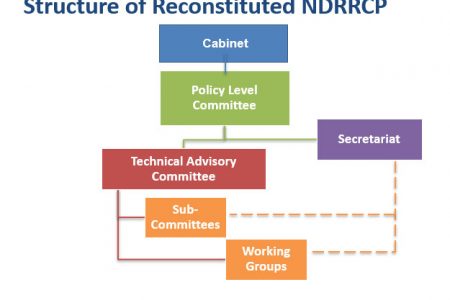 The organisational chart of the newly reconstituted National Disaster Risk Reduction Coordination Platform
