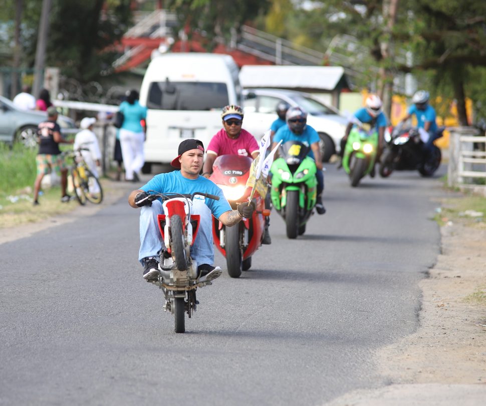 Some of the bikers making their way to GMRSC