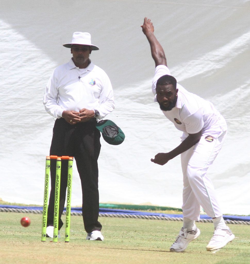 Raymon Reifer snatched 5-20 against Barbados Pride at Providence yesterday (Orlando Charles photo)