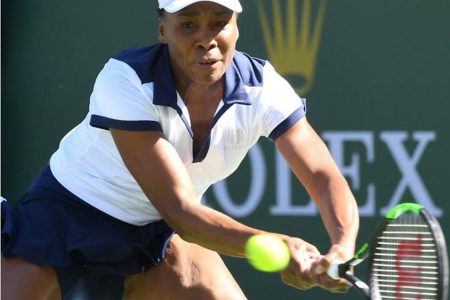 Venus Williams (USA) during her first round match against Andrea Petkovic (not pictured) in the BNP Paribas Open at the Indian Wells Tennis Garden. (Jayne Kamin-Oncea-USA TODAY Sports via Reuters)