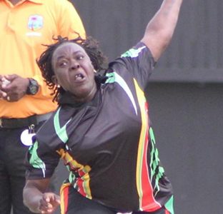 Erva Giddings was clinical with the new ball for Guyana (Royston Alkins photo)
