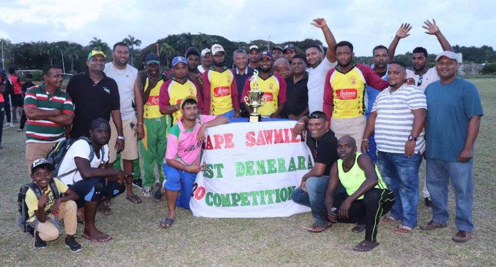 The victorious Independence Cricket Club with sponsors and organizers of the WDCA Agape T20 tournament.
