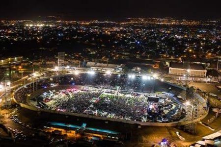 This drone shot by Matthew Khoury brilliantly captures the thousands of Buju Banton fans assembled in the National Stadium in Kingston, Saturday night