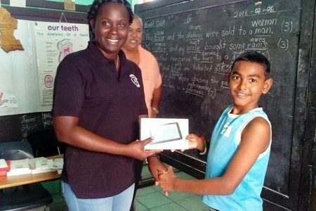 STEM Guyana trainer Aisha Peters and one of her charges