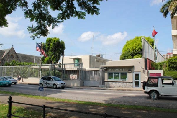 The US Embassy on Marli Street, Port of Spain.