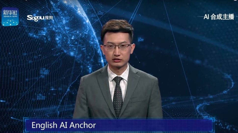 China’s Xinhua News Agency unveiled news anchor Qiu Hao, a robot powered by artificial intelligence. Screenshot