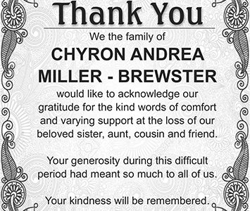 CHYRON ANDREA MILLER BREWSTER