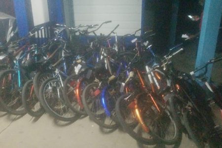 The bicycles that were seized during the campaign on Friday.