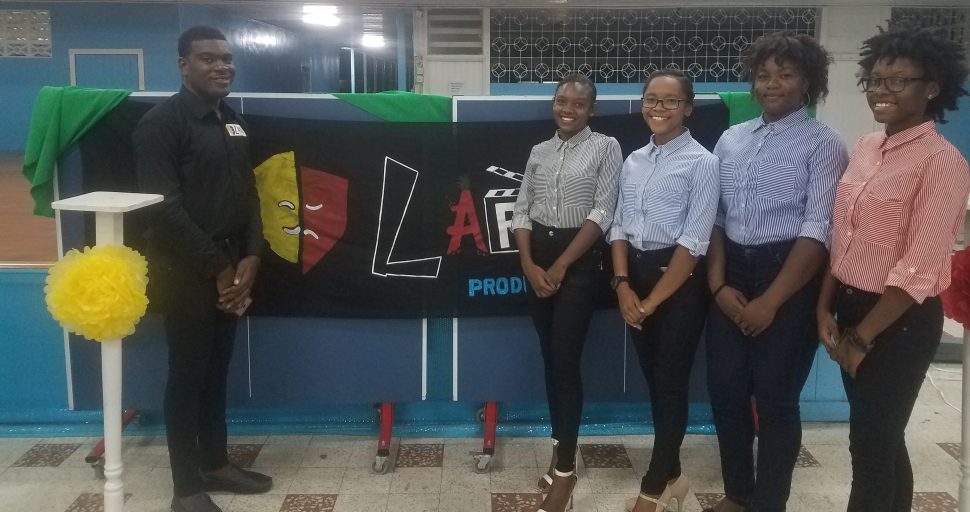 From left: Lloyd Thomas, Managing Director of Lloyd N’ De Arts Production, together with Jasmaine Assanah, Erica Henry, Miriam Primo and Khandi Griffith, who will all be sitting the CAPE Performing Arts exam.
