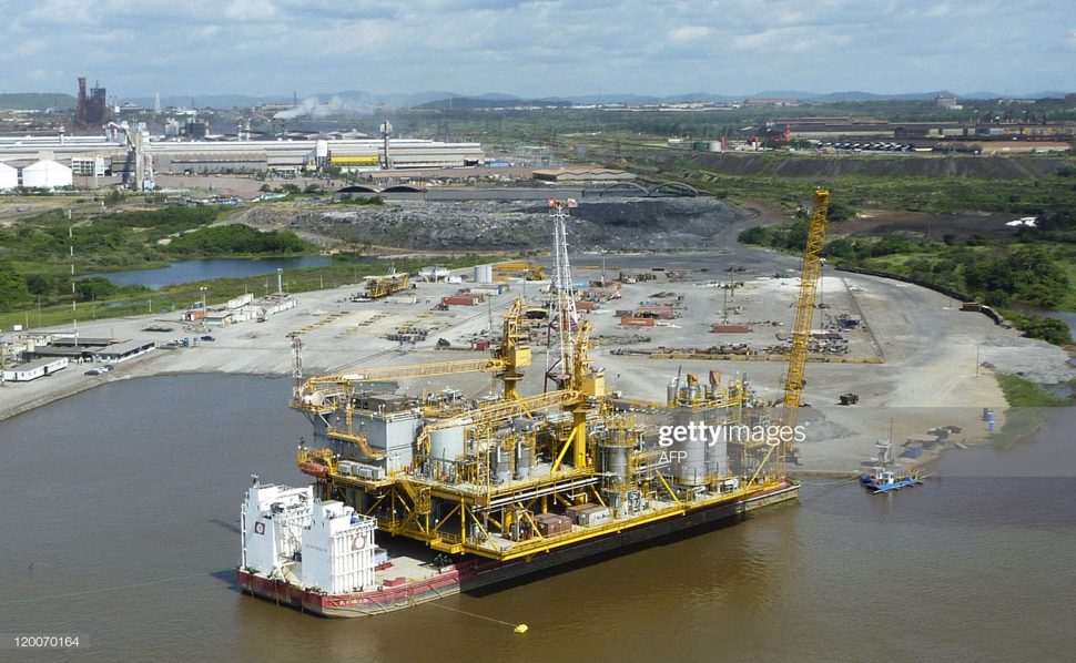 The first oil platform built in Venezuela by Venezuela’s state-owned oil company PDVSA, in Orinoco, Venezuela in 2011