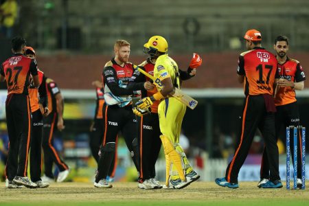 The Chennai Super Kings returned to the top of the VIVO IPL 2019 standings after they defeated Sunrisers Hyderabad by six wickets.

