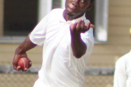 leg spinner Akeem Clarke snatched 6-14 to guide TSC past GCC (Royston Alkins photo) 
