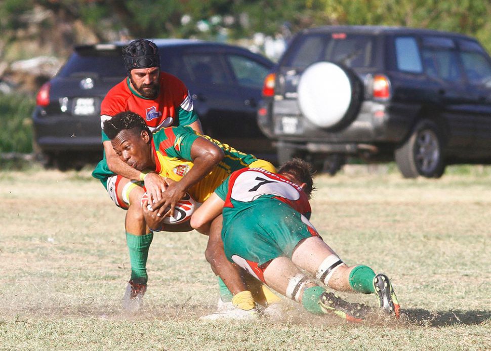FLASHBACK! Action in the Rugby Americas North South Zone Cup final between Guyana’s national rugby team and Guadeloupe.