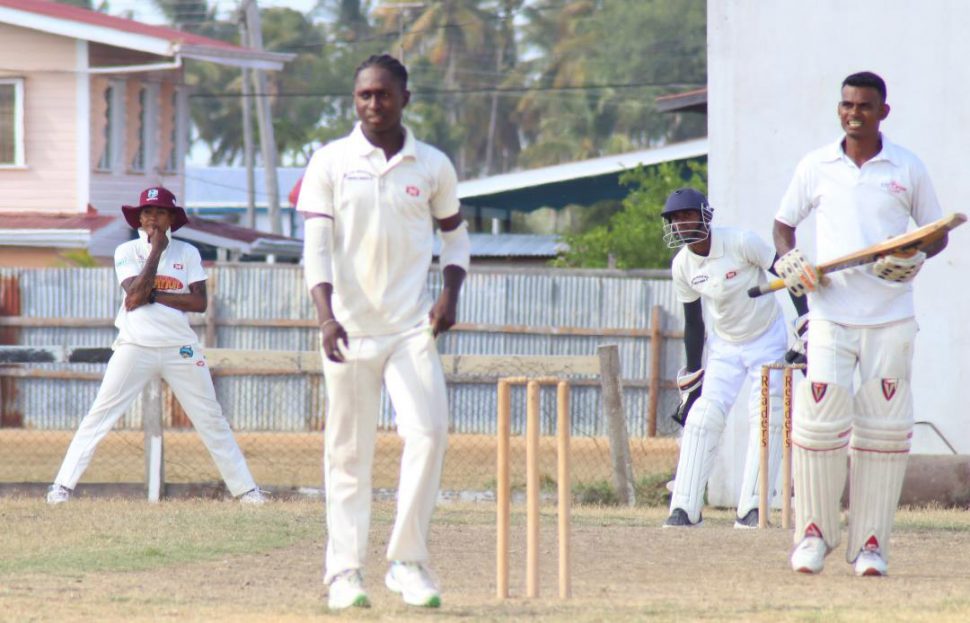 Keith Simpson top scored with 50 and took two wickets (Romario Samaroo photo)