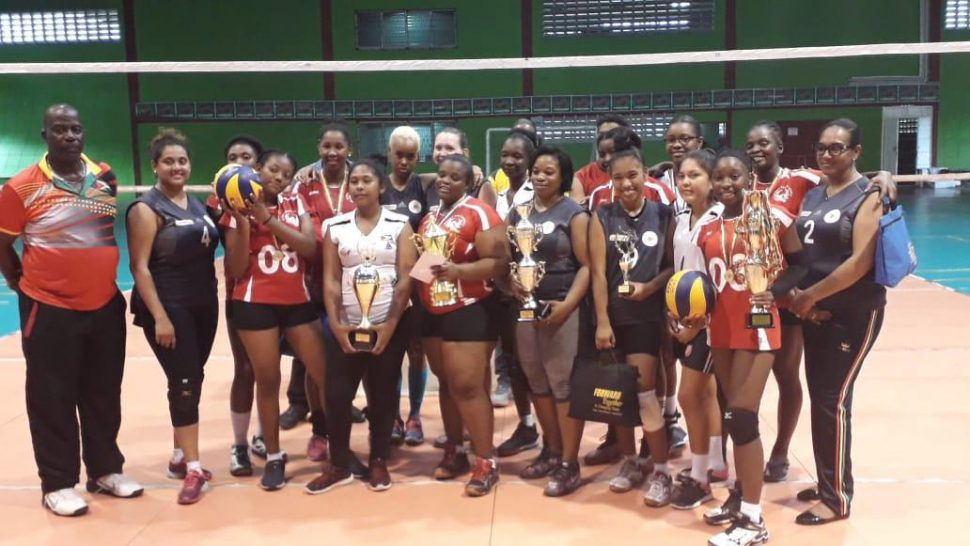 Participants of the just-concluded Female Volleyball Festival pose for a photo along with Levi Nedd, President of the GVF.
