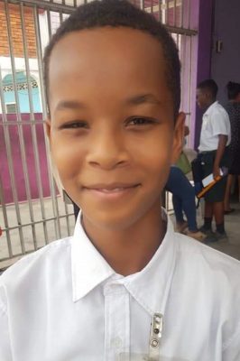 Emanuel Coby Rodrigues on one of  the mornings he wrote the National Grade Six examination at the Success Elementary School last April.