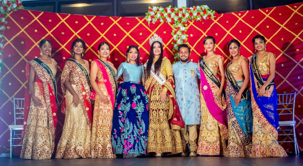 The Miss India Guyana 2019 Delegates with directors Melicia Partab-Alli and Hashim Alli and the reigning Miss India Guyana Shoshanna Ramdeen. (Photos by Saajid Husani)