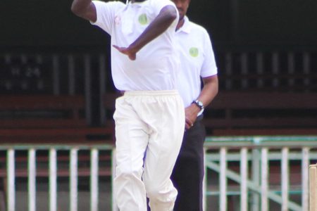 Man-of-the-match Joel Spooner bagged 11 wickets on his inter-county Under-19 debut.  (Royston Alkins photo)
