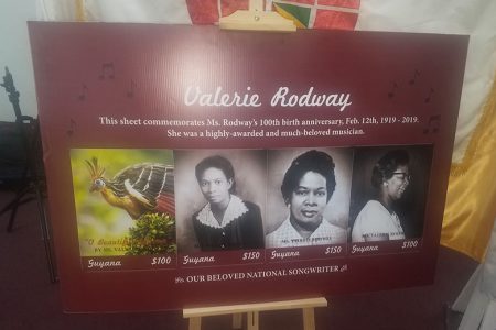 The commemorative stamps in honour of Guyanese composer Valerie Rodway
