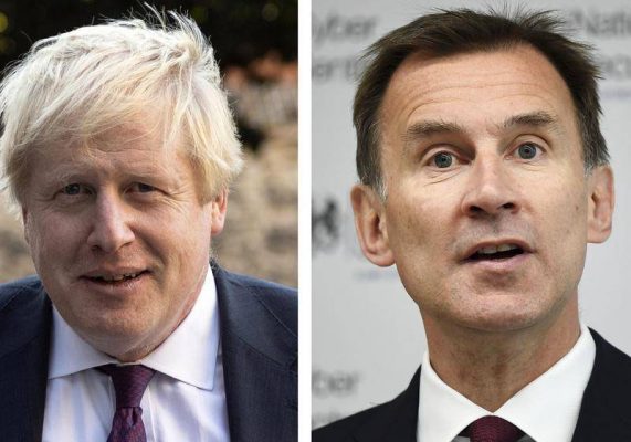 Boris Johnson (L) and Jeremy Hunt are among the candidates vying to replace British