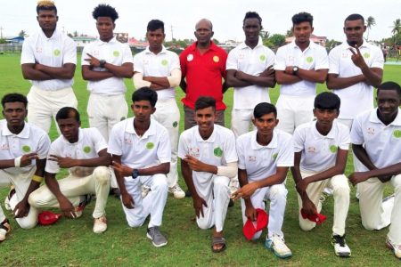 Champions! Berbice retained their Hand-In-Hand Three-day Under-19 Inter-County title after beating Demerara by five wickets
