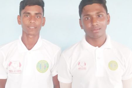Kelvin Umroa (right)  (5-21 and 3-7) and Nigel Deodat (2-8 and 1-0) helped stifle Demerara’s batting and placed them in a position to win the match
