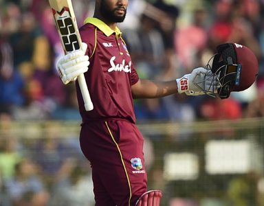 West Indies batsman Shai Hope … stroked his sixth ODI hundred.
