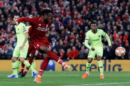 Liverpool’s  Divock Origi scores his second and his team’s fourth and final goal. (Reuters photo)
