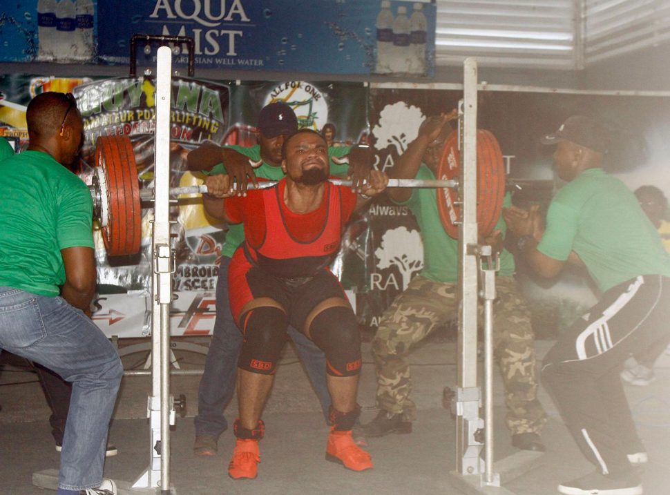 Squatter’s Row! Jeremy Smith is all calm prior to his explosive squat.
