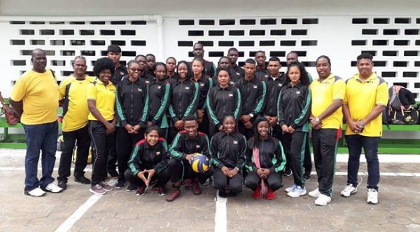 Guyana’s volleyball contingent en route to French Guiana.
