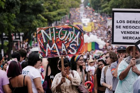 Thousands take part in the annual Gay Pride parade along a Central Avenue, in San Jose, Costa Rica June 23, 2019. REUTERS/Juan Carlos Ulate