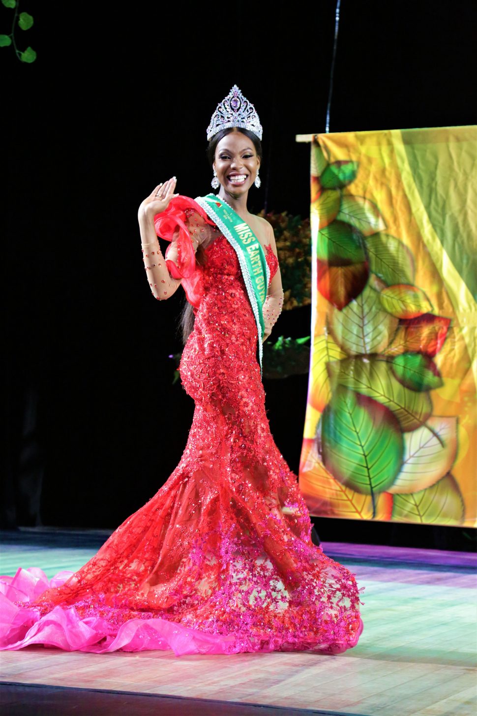 Faydeha takes her first walk as Miss Earth Guyana 2019

