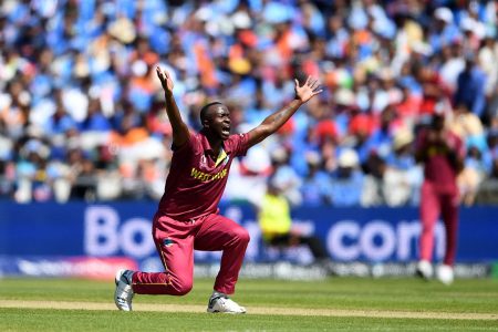 In vain: Kemar Roach’s three for 36 was not enough to save the West Indies. (ICC photo) 
