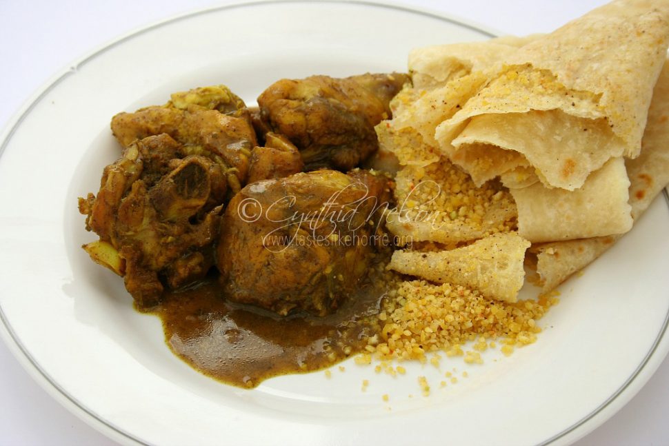Dhal Puri with Chicken Curry (Photo by Cynthia Nelson)
