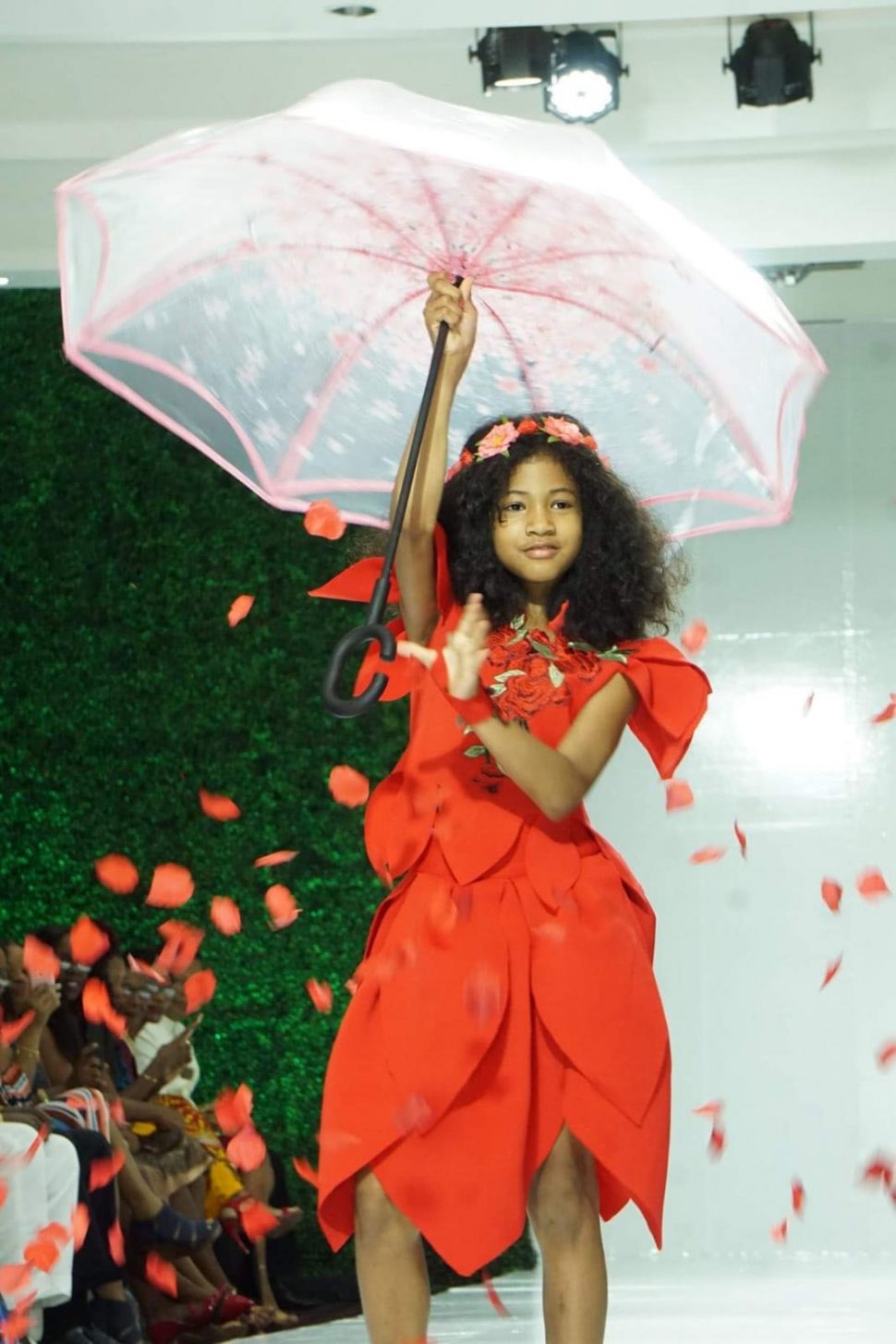 A d’Obvious Rose designer piece being displayed at the Guyana Fashion Showcase (Photo by Terrence Thompson)  