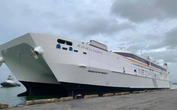 The Jean de Valette berthed at the Port of Port-of-Spain, Trinidad after its arrival from Spain Wednesday morning.