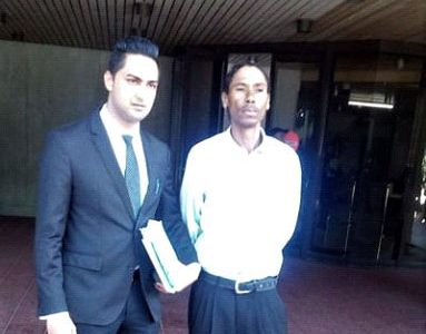 Mark Hagley (right) with his attorney Abdel Mohammed
