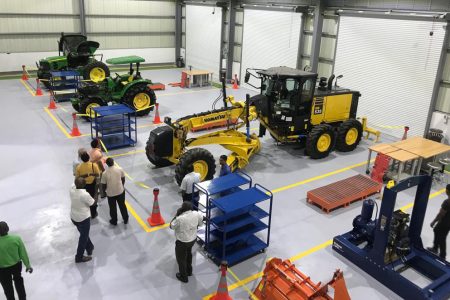 An overhead view of the facility’s workshop.