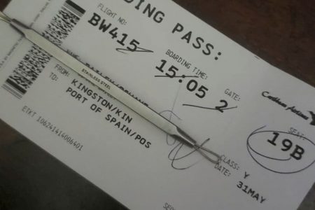 Jamaican boarding pass