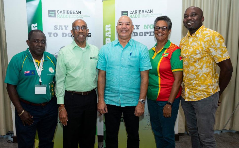 New Caribbean RADO Chairman Patrick Werleman (centre) with Vice-Chairman Dr. Adrian Lorde (second left), Directors Dr Karen Pilgrim (second right), Joel Johnson (right) and Ephraim Penn (left).
