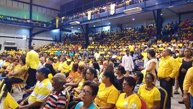 UNC supporters at the Monday night meeting in San Fernando. Source: UNC Facebook