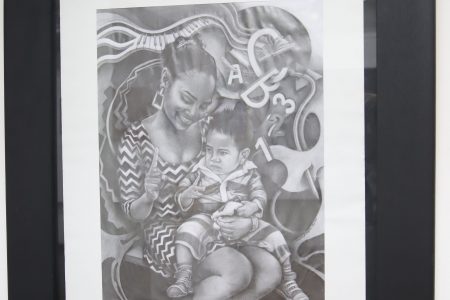 Courtney Douglas’ ‘My First Teacher’ won the Drawing
category. (Terrence Thompson photo)