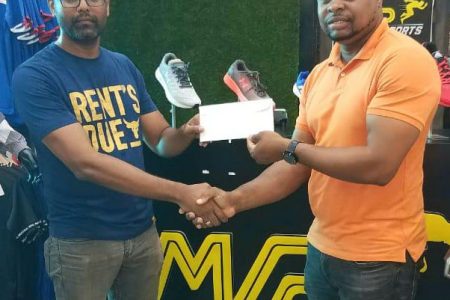 During an official ceremony yesterday at MVP Sports, its CEO, Ian Ramdeo presented a sponsorship pact to founder of the annual Jefford Track and Classic, Edison Jefford.
