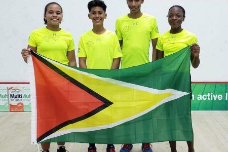 Guyana’s Golden quartet! From left Kirsten Gomes, Michael Alphonso, Shomari Wiltshire and Abosaide Cadogan.